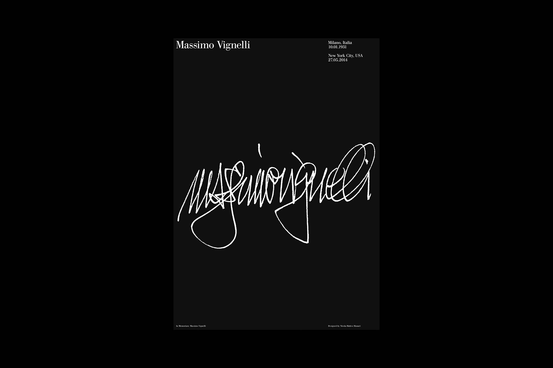 massimo vignelli signature poster vignelli90