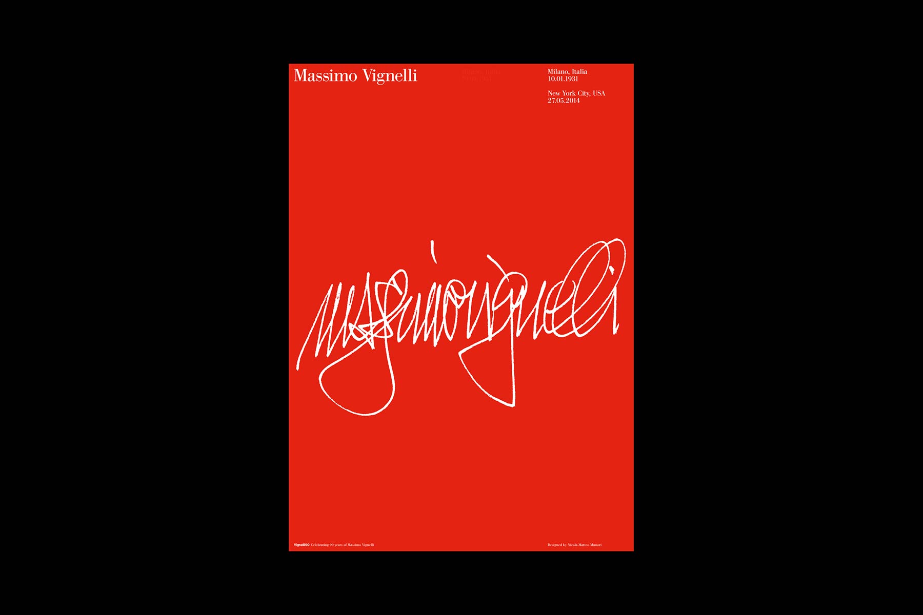 massimo vignelli signature poster