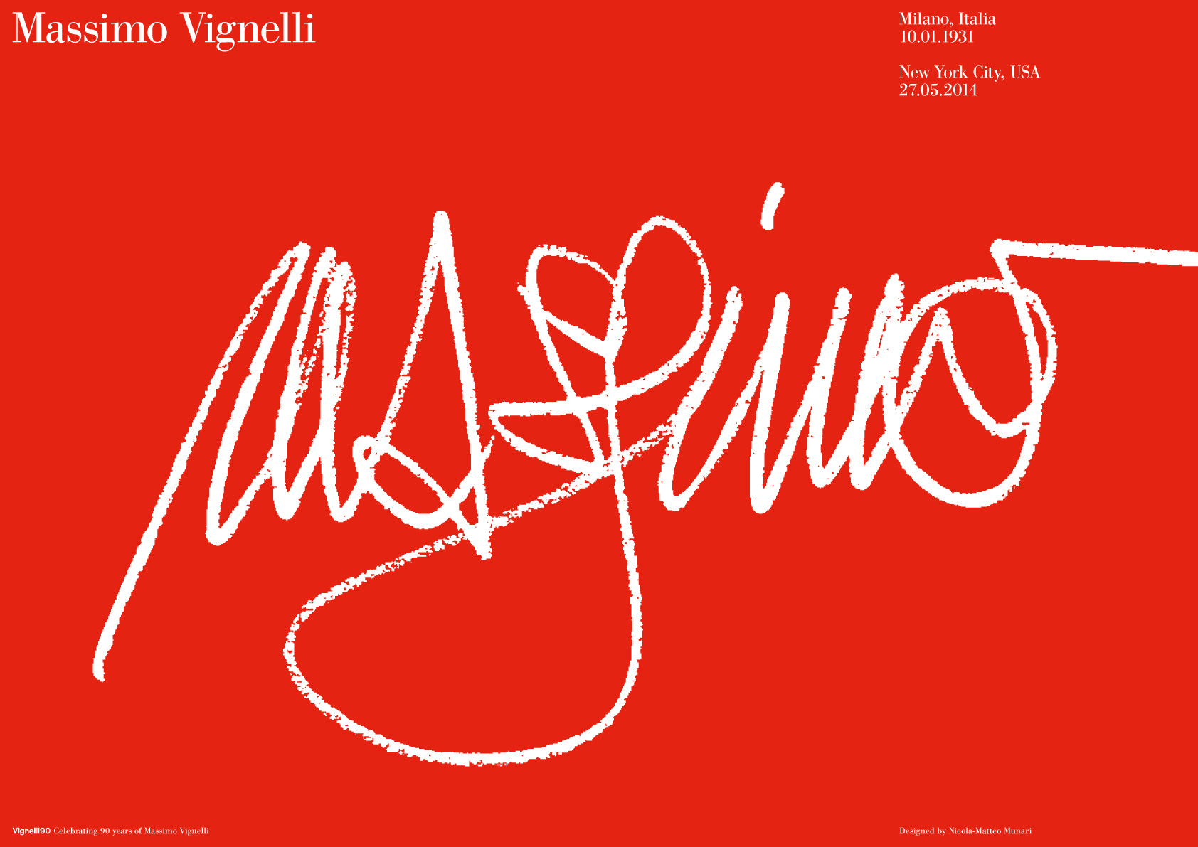 munari design massimo vignelli signature poster vignelli90